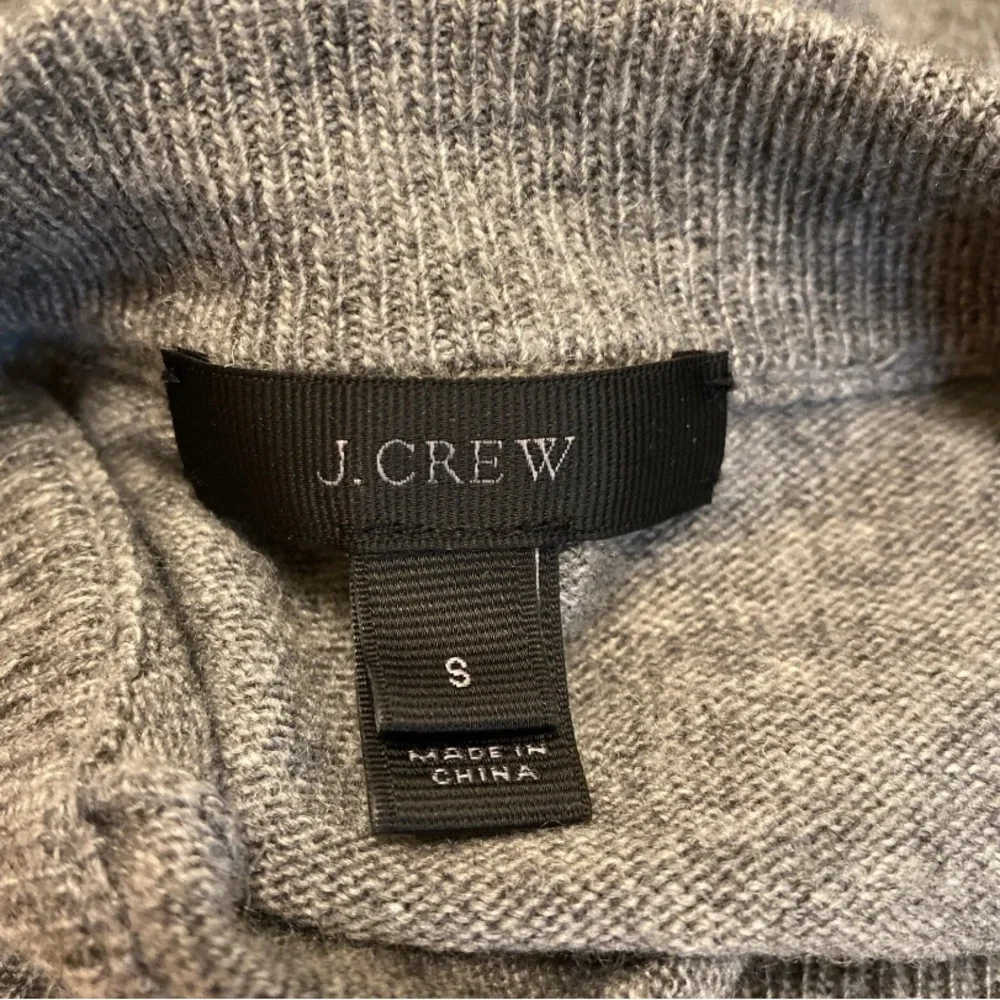 J. Crew Gray Ruffle Sleeve Sweater